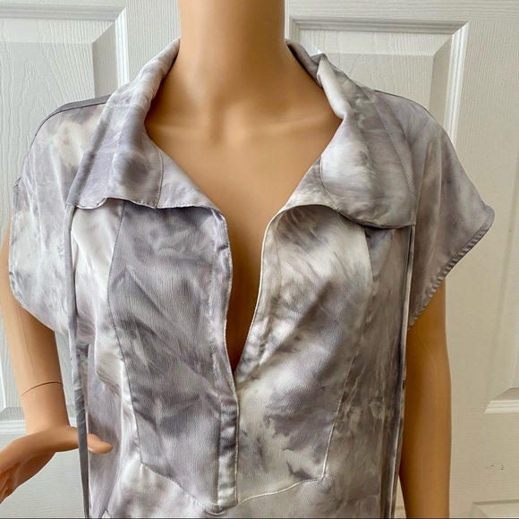 NWT OLIVIA GRAYE SZ S/M OVERSIZE GREY/WHT TIE DYE - Picture 2 of 8